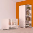 Ver imagem 1 de Conjunto Berço Reto e Guarda Roupa Rosa