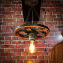 Ver imagem 5 de Pendente Luminária Lustre Roda de Carroça 33cm de Madeira Maciça - Rústico