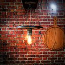 Ver imagem 2 de Pendente Luminária Lustre Roda de Carroça 33cm de Madeira Maciça - Rústico