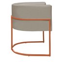 Ver imagem 5 de Kit 2 Poltronas Reforçada Decorativa Sala Nayara Base Ferro Bronze Suede Bege