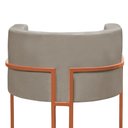 Ver imagem 3 de Kit 2 Poltronas Reforçada Decorativa Sala Nayara Base Ferro Bronze Suede Bege