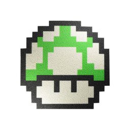 Capacho Tapete Criativo 60x60cm Cogumelo Vida Mario 1 Up - 1