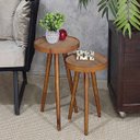 Ver imagem 2 de Mesa Canto Pé Palito Apoio Sala Estar Lateral Retro Pequena Moderna Decoração Casa Escritório:Tampos