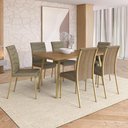 Ver imagem 4 de Conjunto Sala de Jantar 6 Cadeiras Humor Carraro Carvalho Dourado