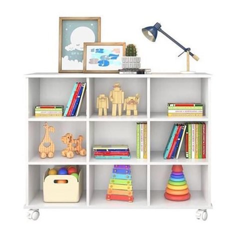 Nicho Organizador Multifuncional com Rodízios Playing Branco - Fdecor