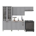 Ver imagem 2 de Armário de Cozinha Modulada Compacta Fidelitá Nara 100% MDF 4 Peças 280cm 12 Portas 2 Gavetas sem
