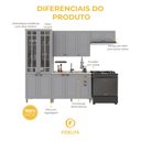 Ver imagem 5 de Armário de Cozinha Modulada Compacta Fidelitá Nara 100% MDF 4 Peças 280cm 12 Portas 2 Gavetas sem