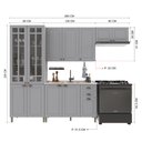 Ver imagem 4 de Armário de Cozinha Modulada Compacta Fidelitá Nara 100% MDF 4 Peças 280cm 12 Portas 2 Gavetas sem
