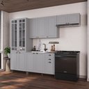 Ver imagem 1 de Armário de Cozinha Modulada Compacta Fidelitá Nara 100% MDF 4 Peças 280cm 12 Portas 2 Gavetas sem