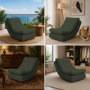 Ver imagem 7 de Poltrona Balance Leve Balanço Linho Premium Easy Clean Luxo para Sala Quarto Conforto Relaxante