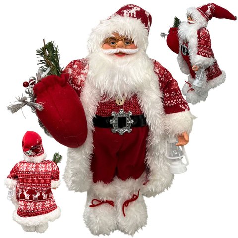 Papai Noel Natal Boneco Luxo Natalino Enfeite Arvore Cenario Loja Vitrine Casa Mesa Bancada Predio H
