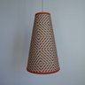 Luminária Pendente Tecido Estampado Laranja e Bege - 2