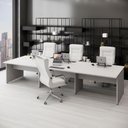 Ver imagem 1 de Plataforma de Trabalho 6 Lugares 360cm x 120cm Pé Painel Cinza F5 Office