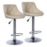 Kit 2 Banquetas Milano Carmel Estofada Giratória C/ Regulagem - Bege - 1