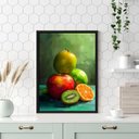 Ver imagem 2 de Quadro para Cozinha Arte Frutas 24x18cm - com Vidro:moldura Branca