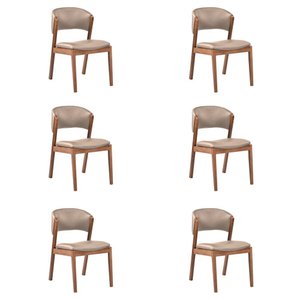 Kit 6 Cadeiras Decorativa Sala de Jantar Luxo Luna Facto Fendi - Mozzelar