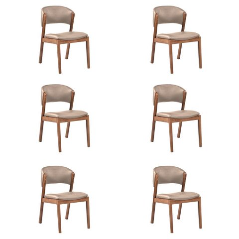 Kit 6 Cadeiras Decorativa Sala de Jantar Luxo Luna Facto Fendi - Mozzelar