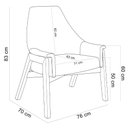 Ver imagem 3 de Poltrona Decorativa Sakura L02 Linho Cinza Escuro - Lyam Decor