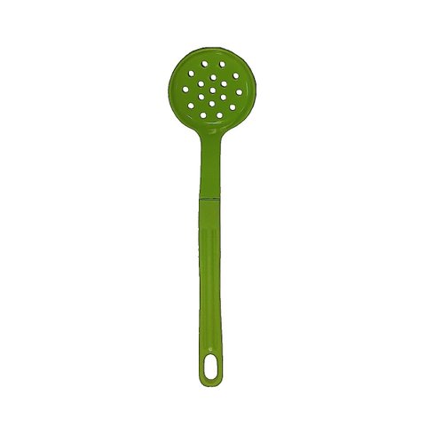 Escumadeira Talher em Nylon Cozinha Utensílio Verde 28cm