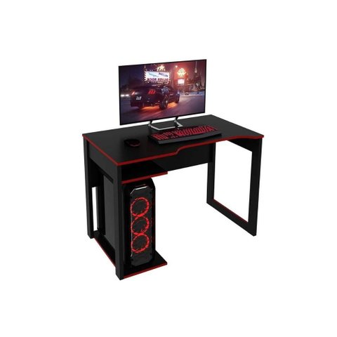 Mesa Computador Casal Gamer Me4161 Preto/vermelho - Tecno Mobili