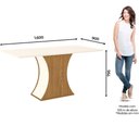 Ver imagem 2 de Mesa de Jantar 6 Lugares Tampo em Mdf - Luiza - Nature - Off White