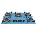 Ver imagem 1 de Fogão Cooktop a Gás Chapa 5 Bocas Ultra Chama 127/220v Marmorizado Marmo Azul