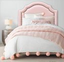 Ver imagem 1 de Cabeceira Provençal Luxo com Tachas - Solteiro Courino Rosa