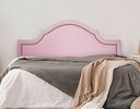 Ver imagem 1 de Cabeceira Casal Estofada para Cama Box Provençal Luxo 140x60 Courino Rosa - Tachas Fumê