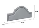 Ver imagem 2 de Cabeceira Casal Estofada para Cama Box Provençal Luxo 140x60 Courino Cinza - Tachas Fumê