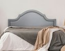 Ver imagem 1 de Cabeceira Casal Estofada para Cama Box Provençal Luxo 140x60 Courino Cinza - Tachas Fumê