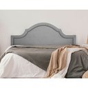 Ver imagem 1 de Cabeceira Casal Estofada Para Cama Box Provençal Luxo 140x60 Suede Cinza - Tachas Fumê