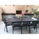 Ver imagem 2 de Conjunto de Mesa Retangular em Alumínio para Área Gourmet com 8 Cadeiras de Tela Sling e Madeira