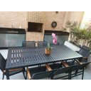 Ver imagem 4 de Conjunto de Mesa Retangular em Alumínio para Área Gourmet com 8 Cadeiras de Tela Sling e Madeira