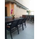 Ver imagem 5 de Conjunto de Mesa Retangular em Alumínio para Área Gourmet com 8 Cadeiras de Tela Sling e Madeira