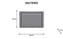 Ver imagem 2 de Cabeceira Estofada para Cama Box Reta Luxo Solteiro com Tachas Fumê Courino Cinza