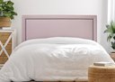 Ver imagem 1 de Cabeceira Casal Reta Luxo 140x60 Courino Rosa - Tachas Fumê