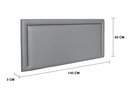 Ver imagem 2 de Cabeceira Casal Reta Luxo 140x60 Courino Cinza - Tachas Fumê