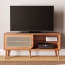 Ver imagem 2 de Rack para Sala de Estar Tv 55 Pol Porta Tela Natural 135cm Mahal D03 Freijó - Lyam Decor