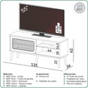 Ver imagem 5 de Rack para Sala de Estar Tv 55 Pol Porta Tela Natural 135cm Mahal D03 Freijó - Lyam Decor