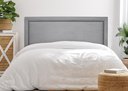 Ver imagem 1 de Cabeceira King Reta Luxo 193x60 Suede Cinza - Tachas Fumê