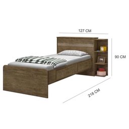 Cama Solteiro Baú 2 Gavetas sem Auxiliar Jequitibá J&a Móveis - 4