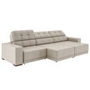 Ver imagem 2 de Sofá Sala de Estar Retrátil e Reclinável 5 Lugares Lisboa 320cm Couro Off White G58 - Gran Belo