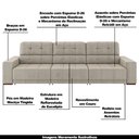Ver imagem 4 de Sofá Sala de Estar Retrátil e Reclinável 5 Lugares Lisboa 320cm Couro Off White G58 - Gran Belo