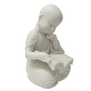 Ver imagem 2 de Escultura Monge Careca Lendo em Po de Marmore 15cm