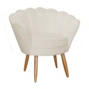 Ver imagem 3 de Combo Pétala Namoradeira e 2 Poltronas Decorativa Estofada Suede Bege - LM DECOR