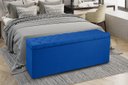 Ver imagem 1 de Recamier Baú 1,95m Madrid Suede Azul Marinho Dal Poz Estofados