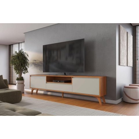 Rack Vertex New 3 Gavetas para TV até 75 pol. 237 cm Naturalle/Off White - Mavaular