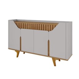 Aparador Buffet Tâmisa 4 Portas Ripado em Mdf Off White Cinamomo 2076645 Bechara - 4