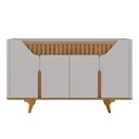 Ver imagem 2 de Aparador Buffet Tâmisa 4 Portas Ripado MDF Off White Cinamomo Sala de Jantar 2076645 Bechara