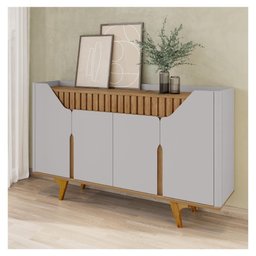 Aparador Buffet Tâmisa 4 Portas Ripado em Mdf Off White Cinamomo 2076645 Bechara - 2